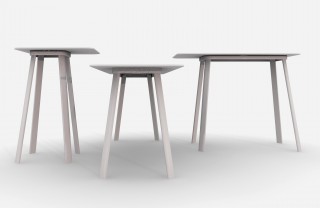 a border under the table top serves as structure and hides the connection of the removable  legs.